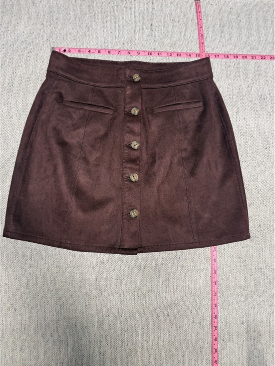 Maurices Dresses & Skirts - Maurices Brown Faux Suede Button Front Mini Skirt Size 12